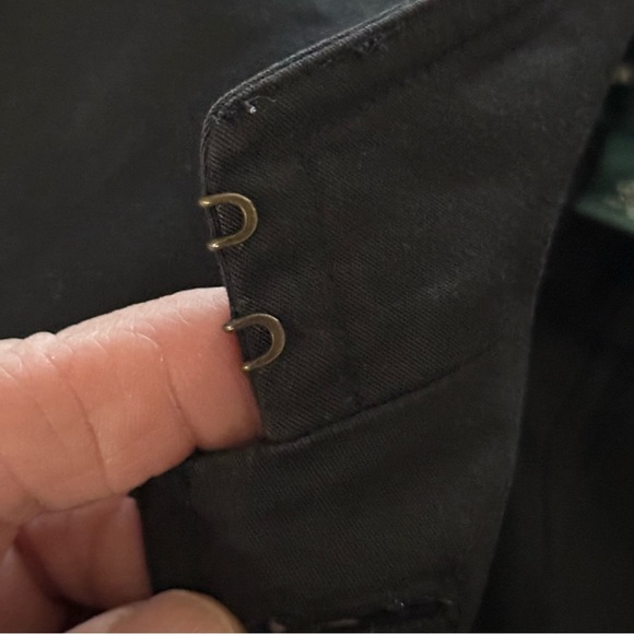 Lauren Ralph Lauren Jacket Cotton Blend Mandarin Collar Black Women’s Size 10P - Picture 5 of 16